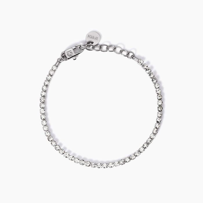 Bracciale tennis con cristalli bianchi