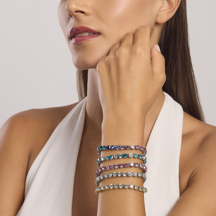 Bracciale tennis con cristalli bianchi