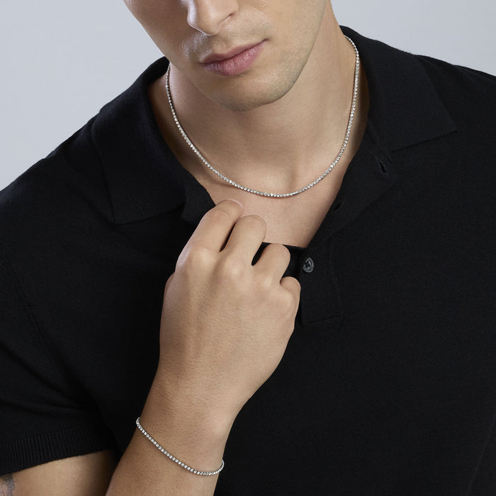 Bracciale tennis con cristalli bianchi