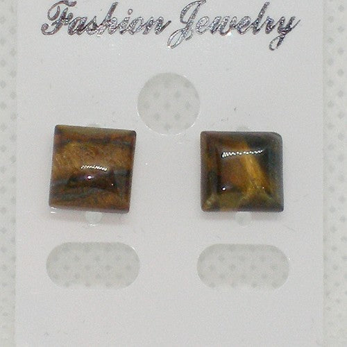 Tigers Eye Stud Earrings - Metal Free
