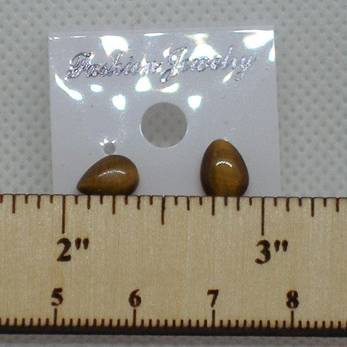 Tigers Eye Stud Earrings - Metal Free