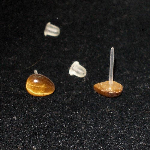 Tigers Eye Stud Earrings - Metal Free