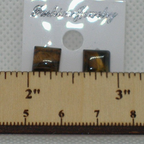 Tigers Eye Stud Earrings - Metal Free