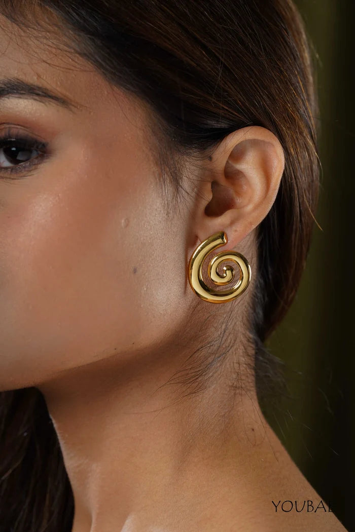 Timless Spiral Studs, Anti-Tarnish Steel Earrings