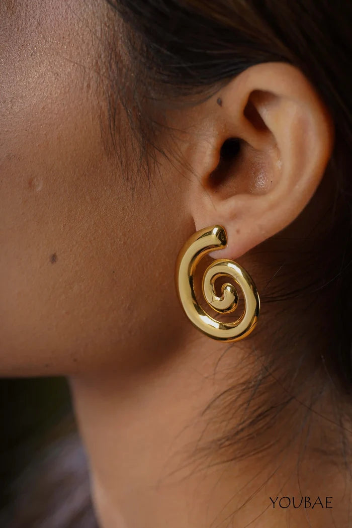 Timless Spiral Studs, Anti-Tarnish Steel Earrings