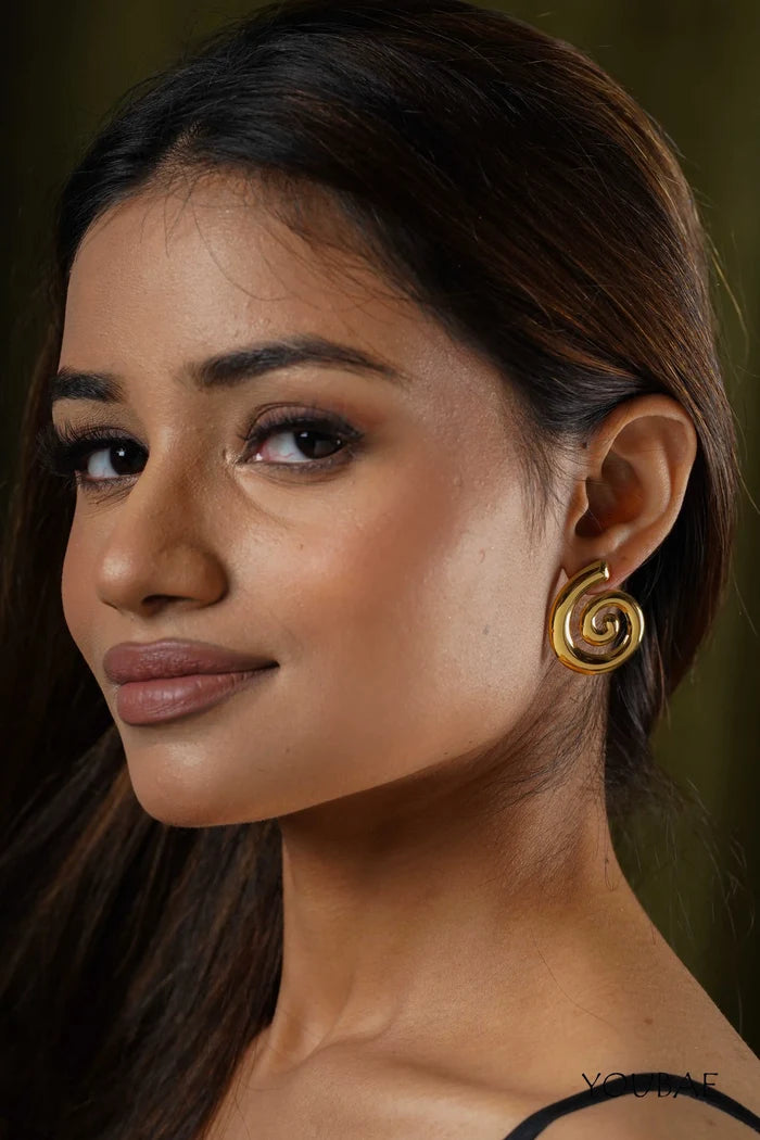 Timless Spiral Studs, Anti-Tarnish Steel Earrings