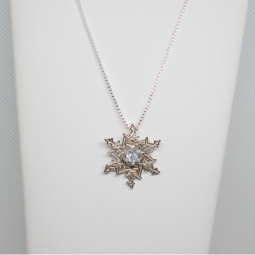 Topaz Snowflake Pendant Necklace