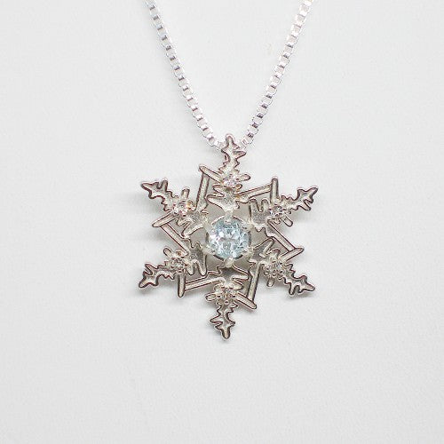 Topaz Snowflake Pendant Necklace