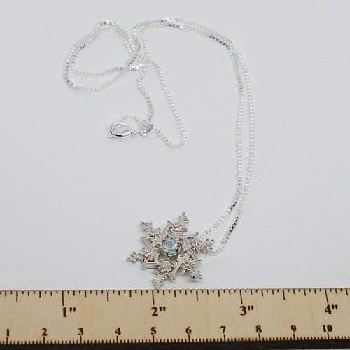 Topaz Snowflake Pendant Necklace