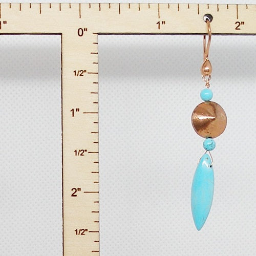 Turquoise and Copper Drop Earrings