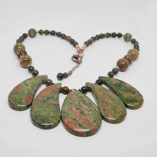 Unakite Beaded Necklace