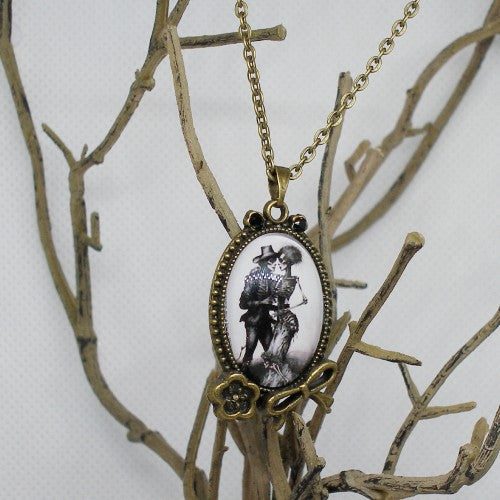 Undead Victorian Lovers Pendant Necklace
