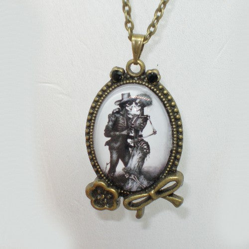 Undead Victorian Lovers Pendant Necklace