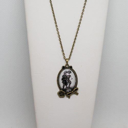 Undead Victorian Lovers Pendant Necklace