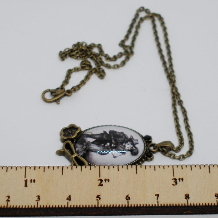 Undead Victorian Lovers Pendant Necklace
