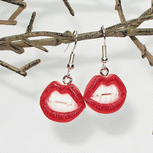 Vampire Teeth Dangle Earrings