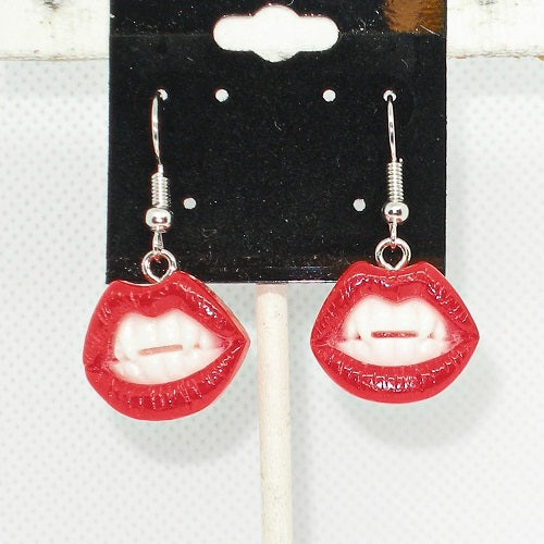 Vampire Teeth Dangle Earrings