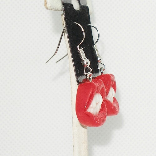Vampire Teeth Dangle Earrings