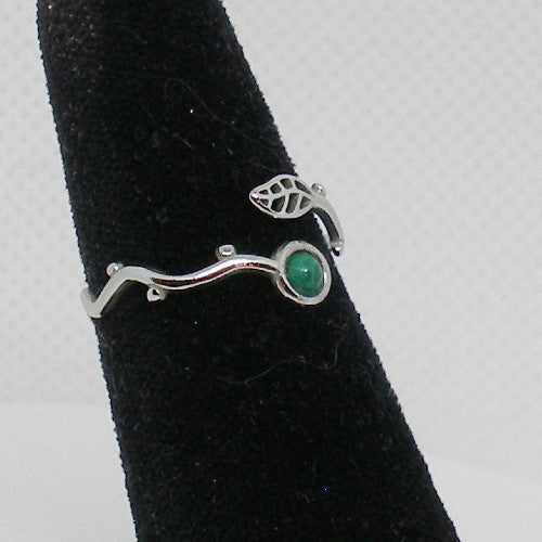 Vine Ring with Malachite