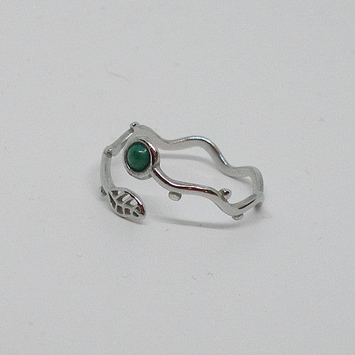 Vine Ring with Malachite