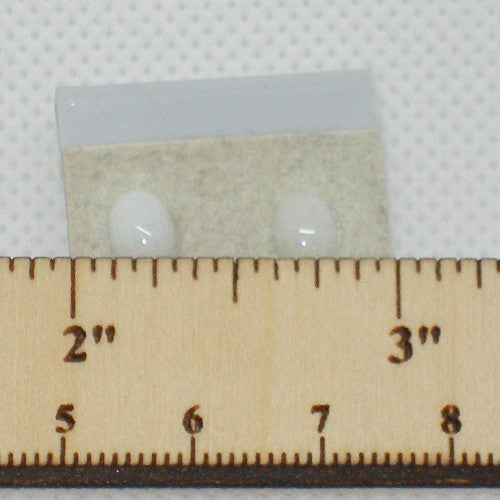 White Oval Stud Earrings - Metal Free