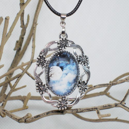 Winter Moon Pendant Necklace