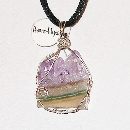 Wire Wrap Amethyst Rough Pendant