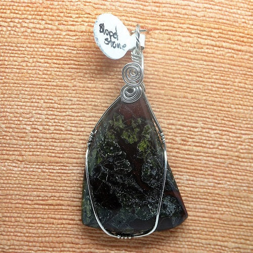 Wire Wrap Dragon Blood Jasper Pendant