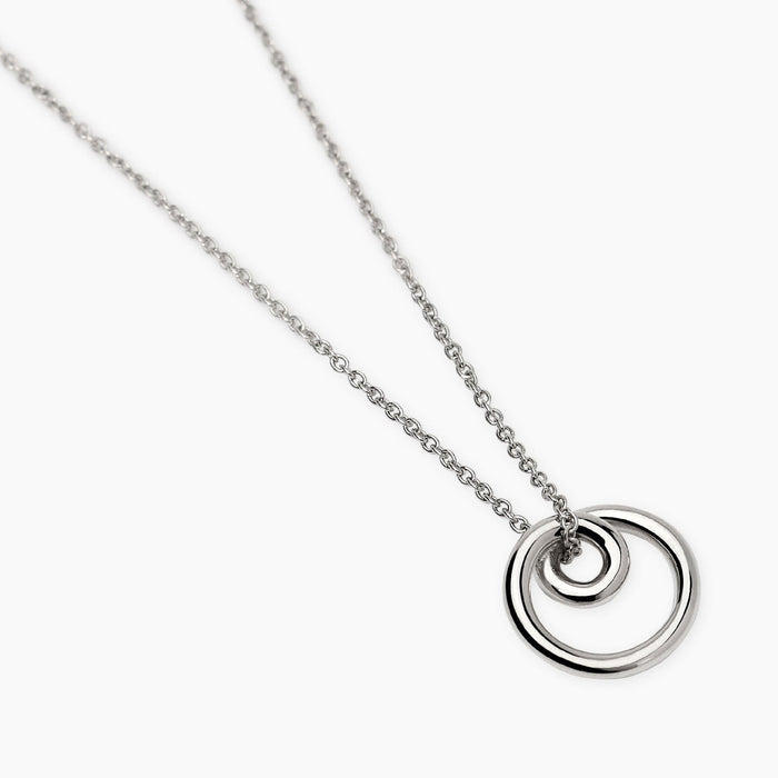 Collana girocollo donna con spirale in acciaio argentato