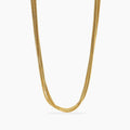 Girocollo in acciaio dorato con catene snake