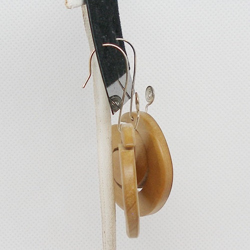 Wooden Swirl Drop Earrings