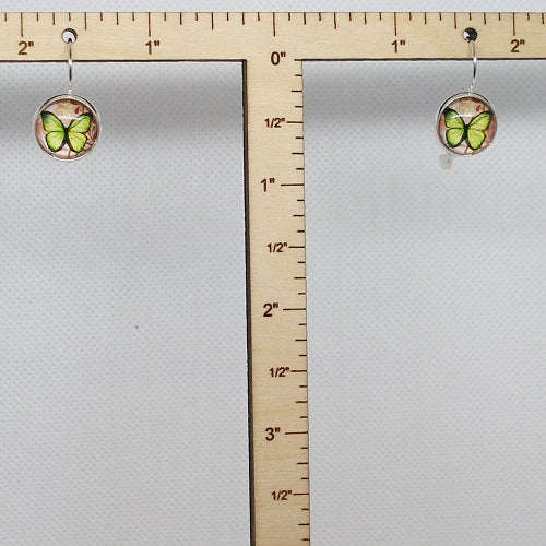 Yellow Butterfly Drop Earrings