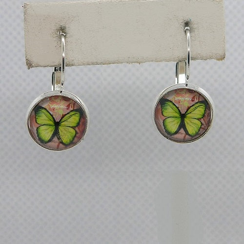 Yellow Butterfly Drop Earrings