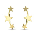Yellow Gold Star Earrings