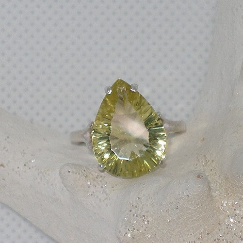 Yellow Quartz Statement Ring