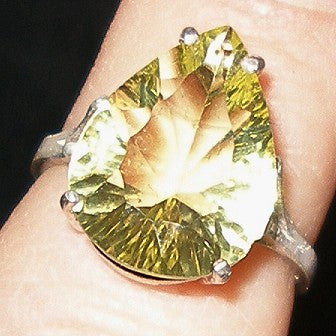 Yellow Quartz Statement Ring