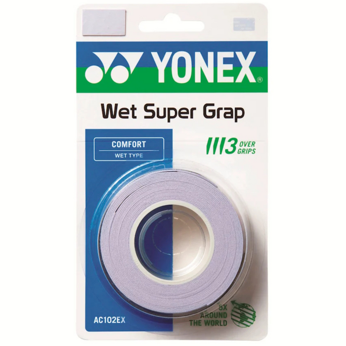 Yonex Wet Super Grap Overgrip 3 Pack - Pale Lilac