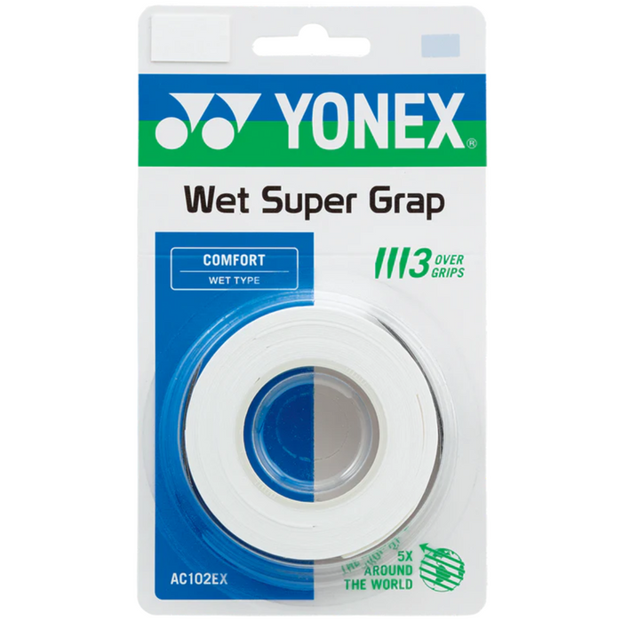 Yonex Wet Super Grap Overgrip 3 Pack - White